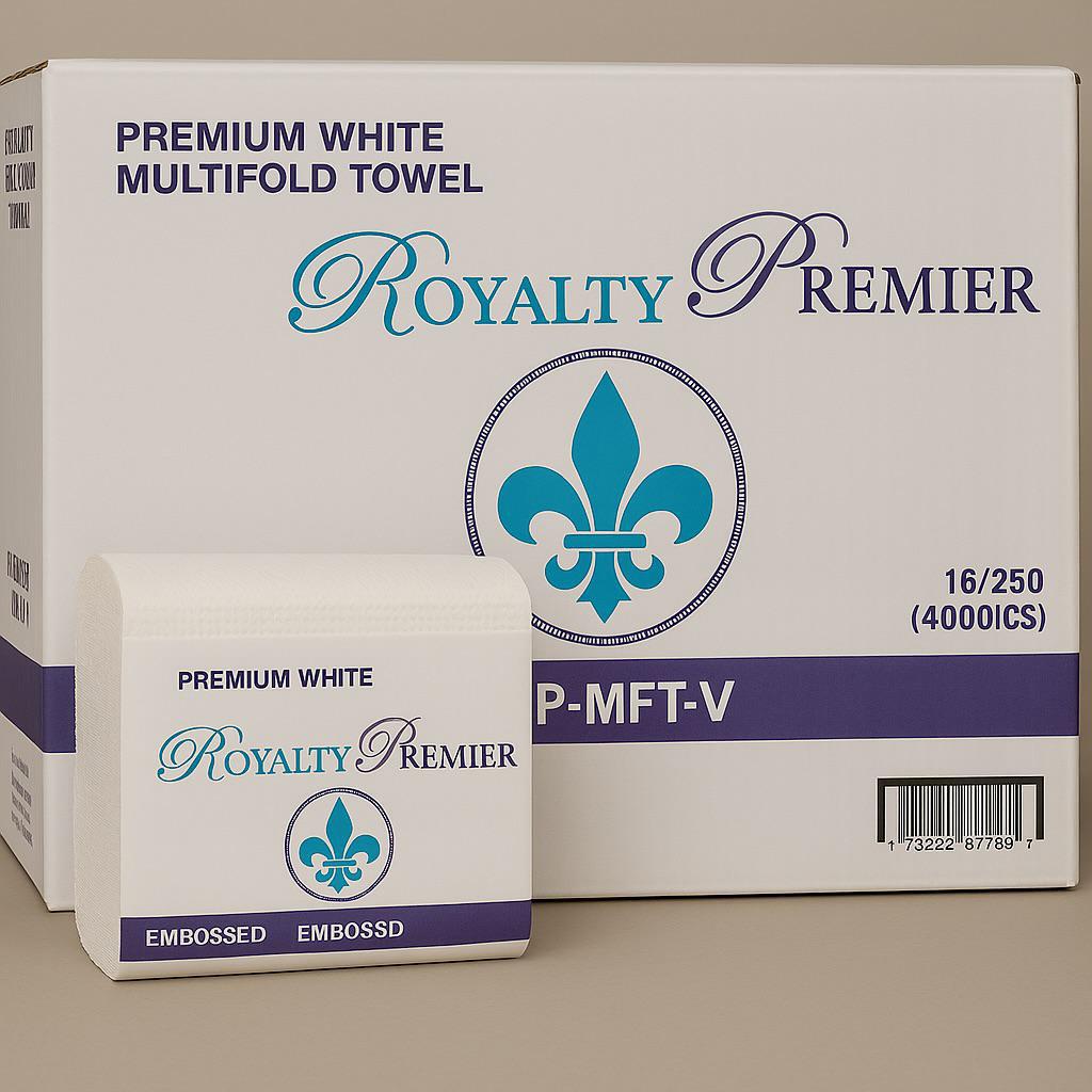 ROYALTY PREMIUM VIRGIN MULTIFOLD TOWEL 9.25X 9.05 16/250 PACK