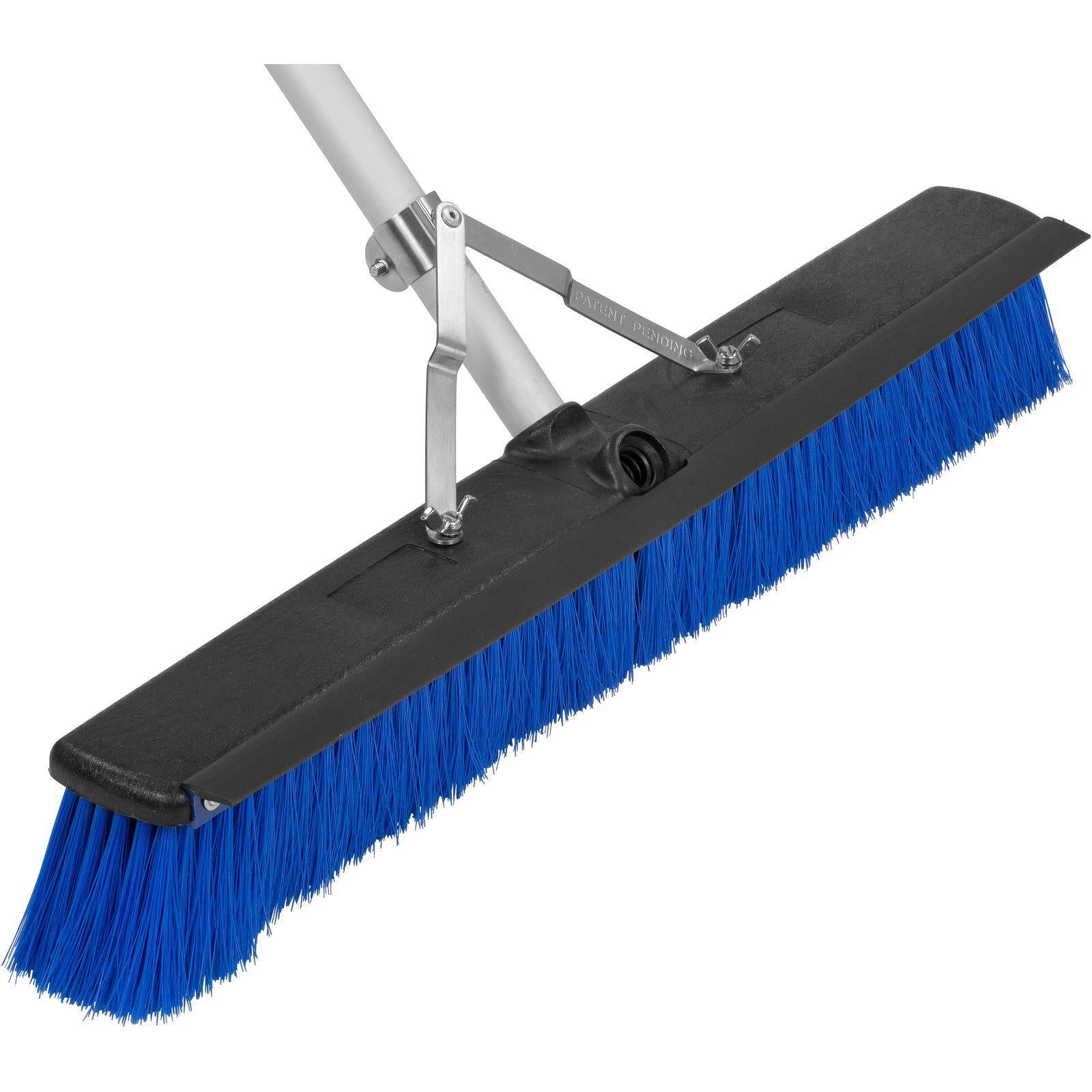 Carlisle 3621962414 Sweep Complete 24" Push Broom with Blue Unflagged Bristles and 60" Handle with Squeegee