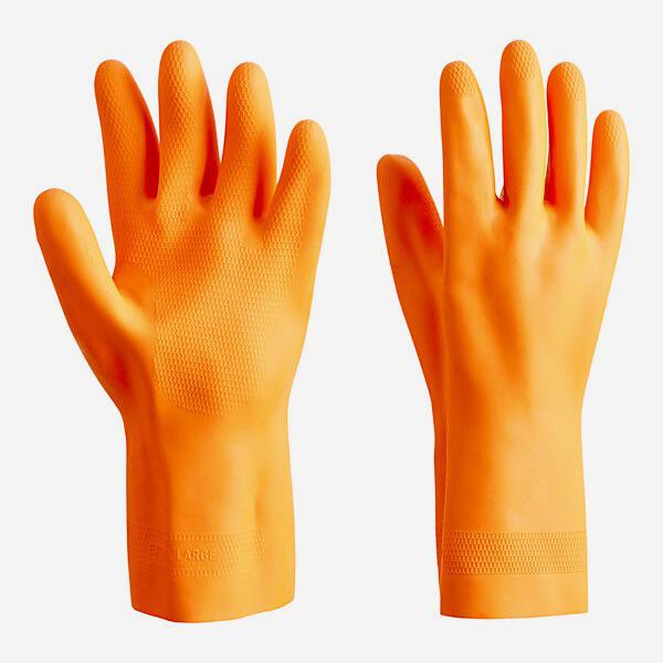 8430M 12" Orange Neoprene / Latex Gloves with Flock Lining - MEDIUM 28MIL