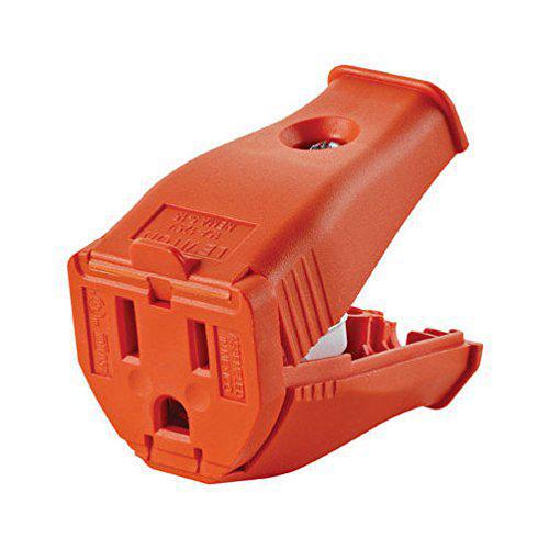 Leviton 003-3W102-0OR 2 Pole 3 Wire Orange Grounding Cord Outlet