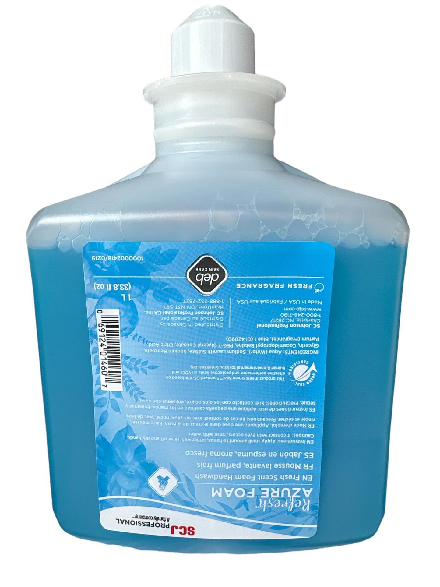 REFRESH AZURE FOAM HAND WASH SC JOHNSON PROFESSIONAL 1L CARTRIDGE 6/CASE