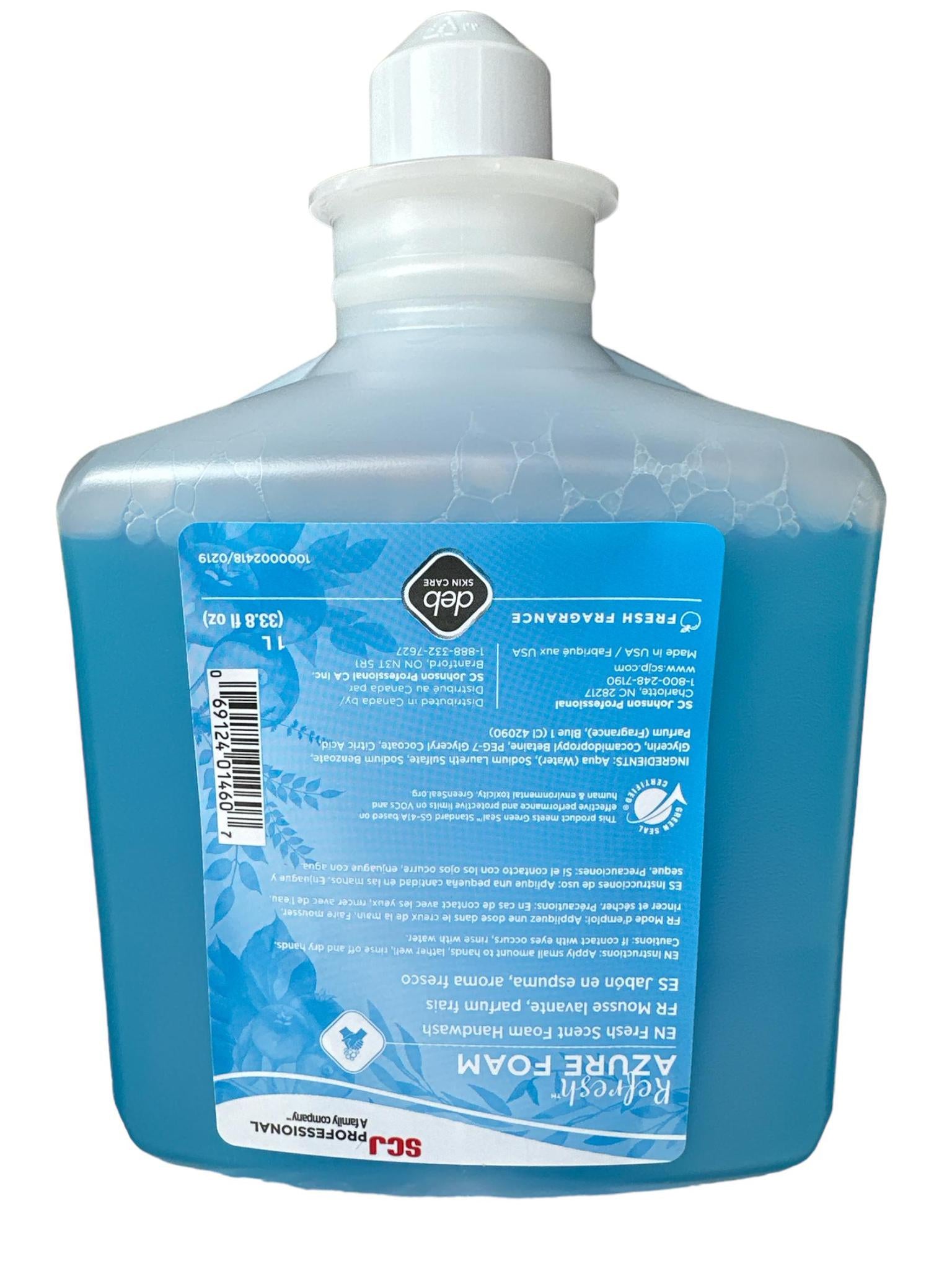 REFRESH AZURE FOAM HAND WASH SC JOHNSON PROFESSIONAL 1L CARTRIDGE 6/CASE