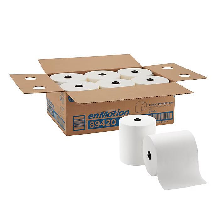 enmotion Hardwound Paper Towels, 1-ply, 700 ft./Roll, 6 Rolls/Case
