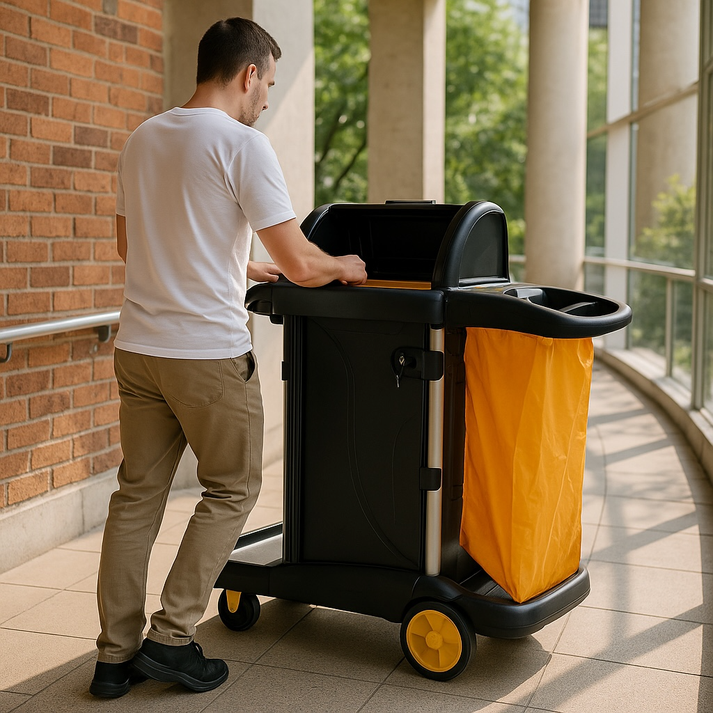 High Security Locking Janitorial Cart