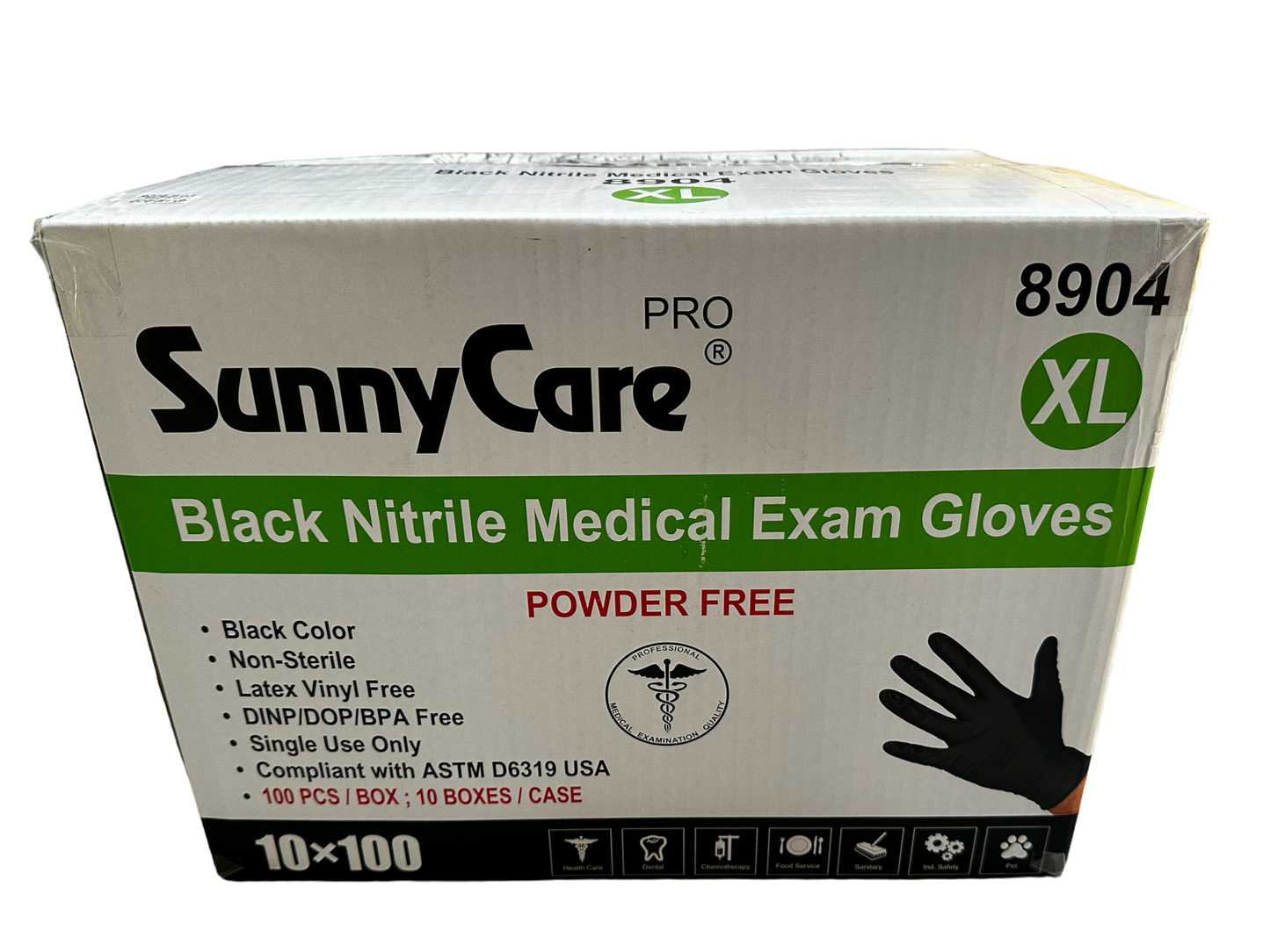 BLACK NITRILE MEDICAL EXAM GLOVE POWDER FREE