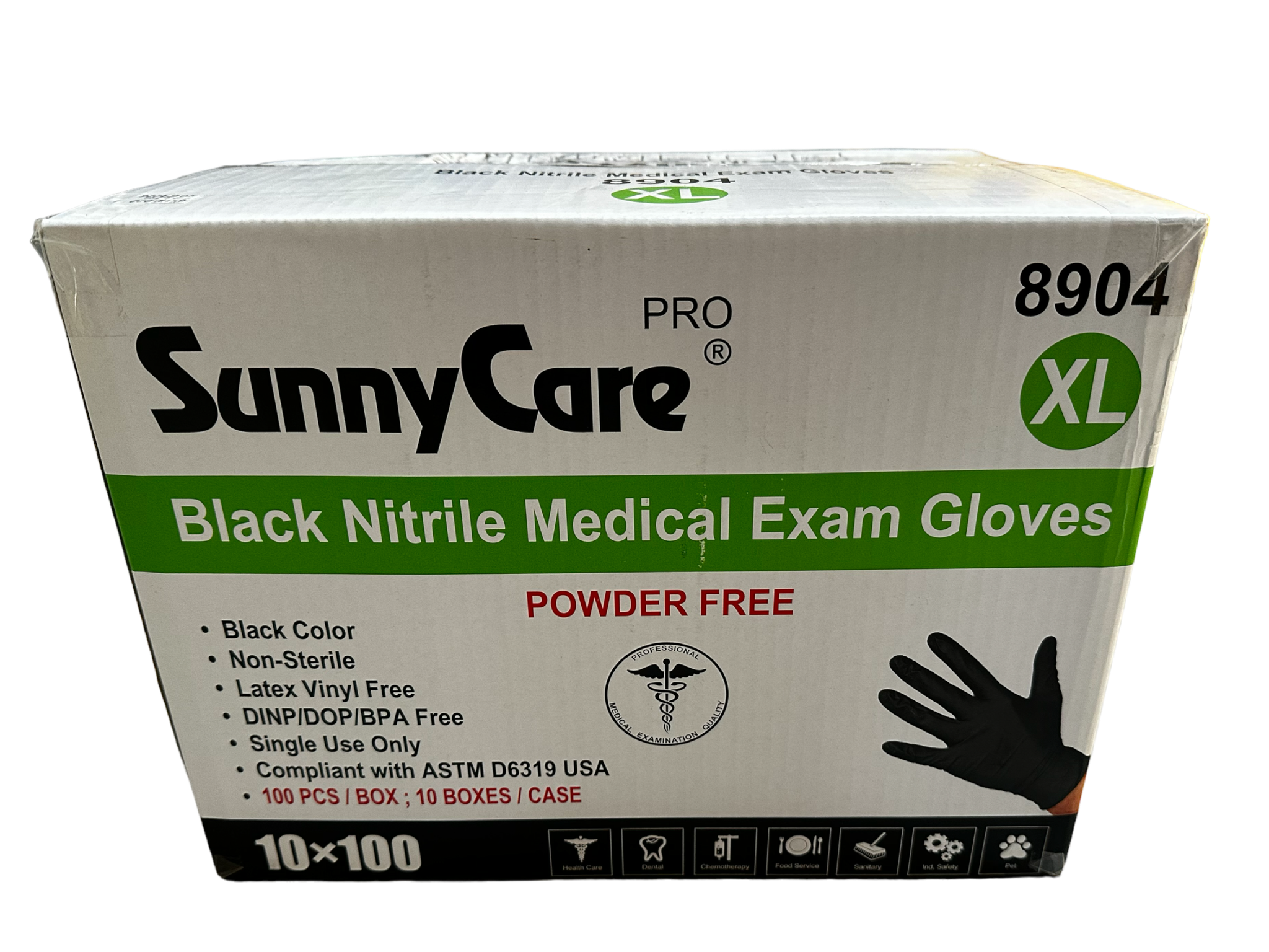 BLACK NITRILE MEDICAL EXAM GLOVES 5MIL POWDER FREE