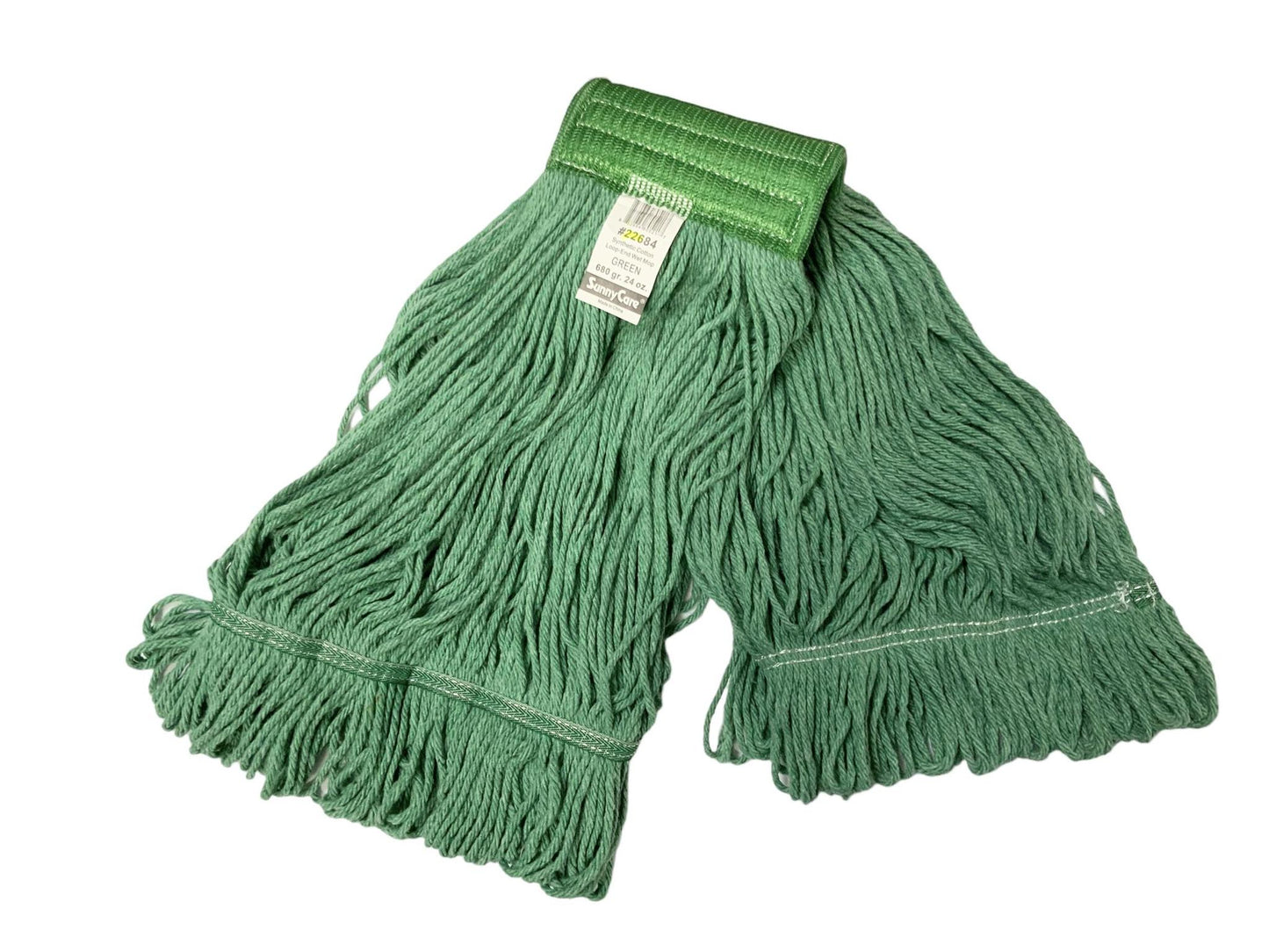 SUNNYCARE SYNTHETIC COTTON LOOP-END 5" HEADBAND 24oz WET MOP GREEN COLOR-EA