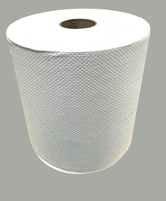 HARDWOUND ROLL PAPER WHITE TOWELS, RECYCLED, 1 PLY-8"X800'/ROLL  6 ROLLS/CASE