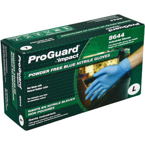 8644L NITRILE PF GP GLOVES BLUE LARGE/ BX/100-case