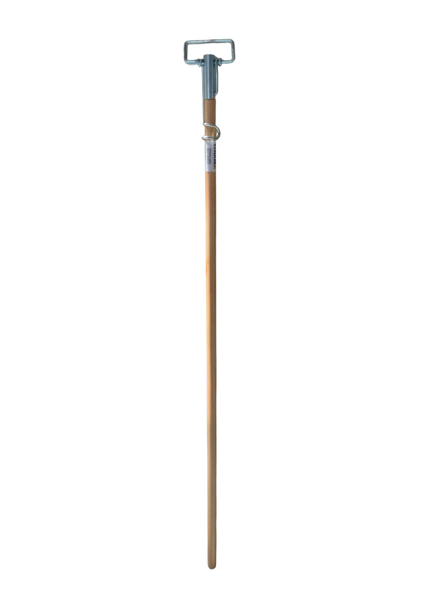 60"  Wooden Mop Handle with Wire Clamp
