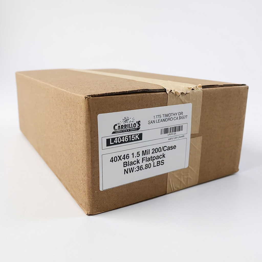 40x46 1.5 Mil 200/case BLACK FLATPACK LINERS