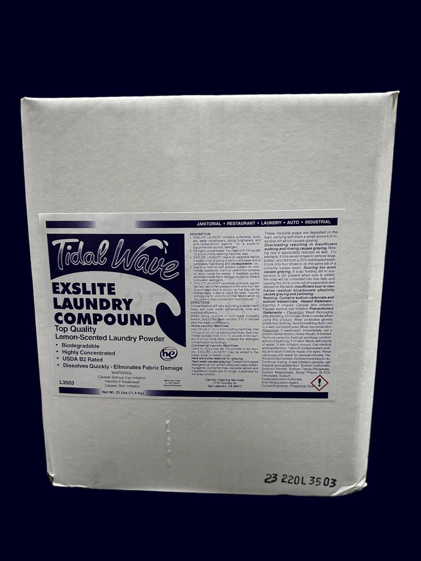 Exlite Laundry Compound 25-pound detergent