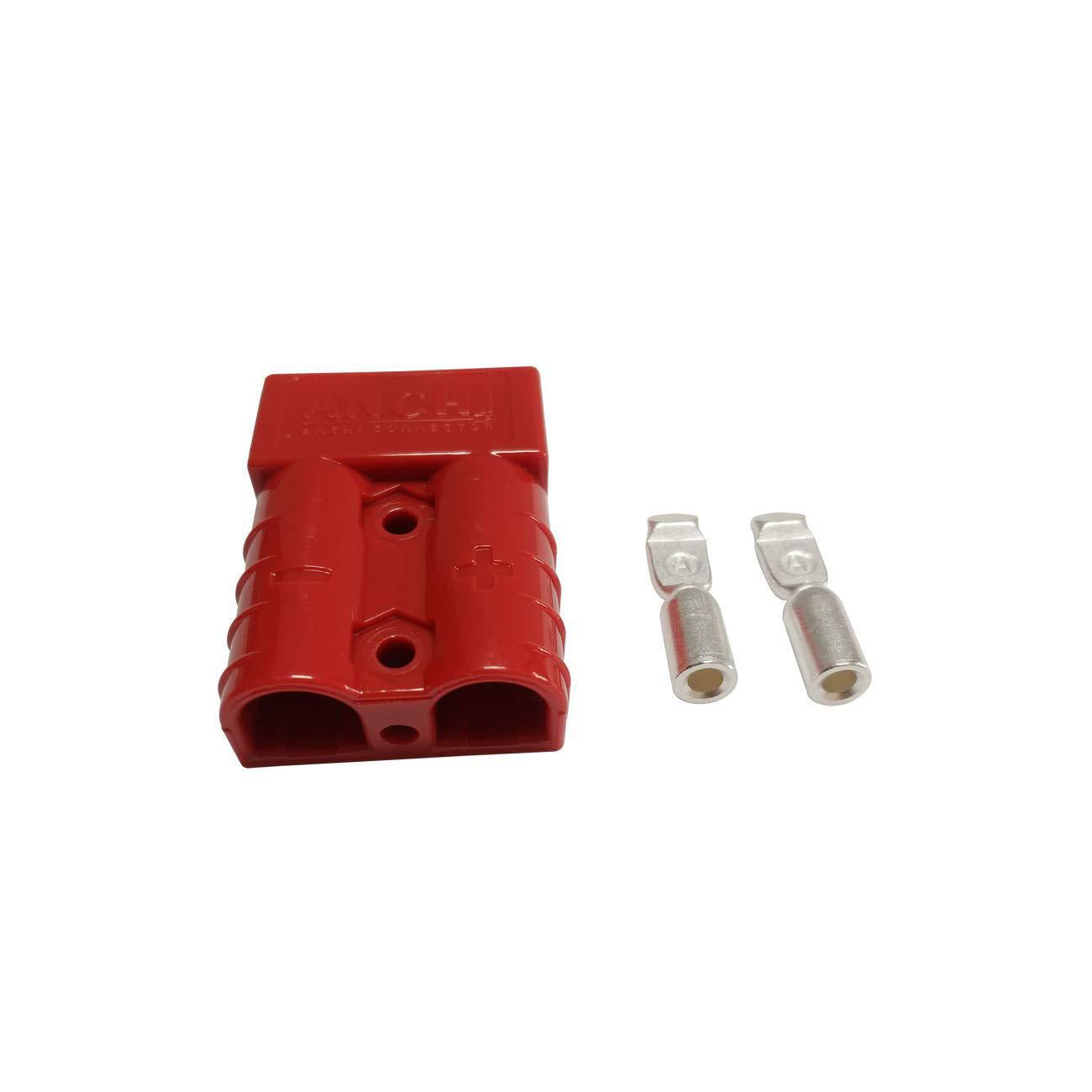 SH-2 Way Power Connector Quick Connect Disconnect 600V 50Amp Battery Cable Connector (Red 10/12AWG) Each