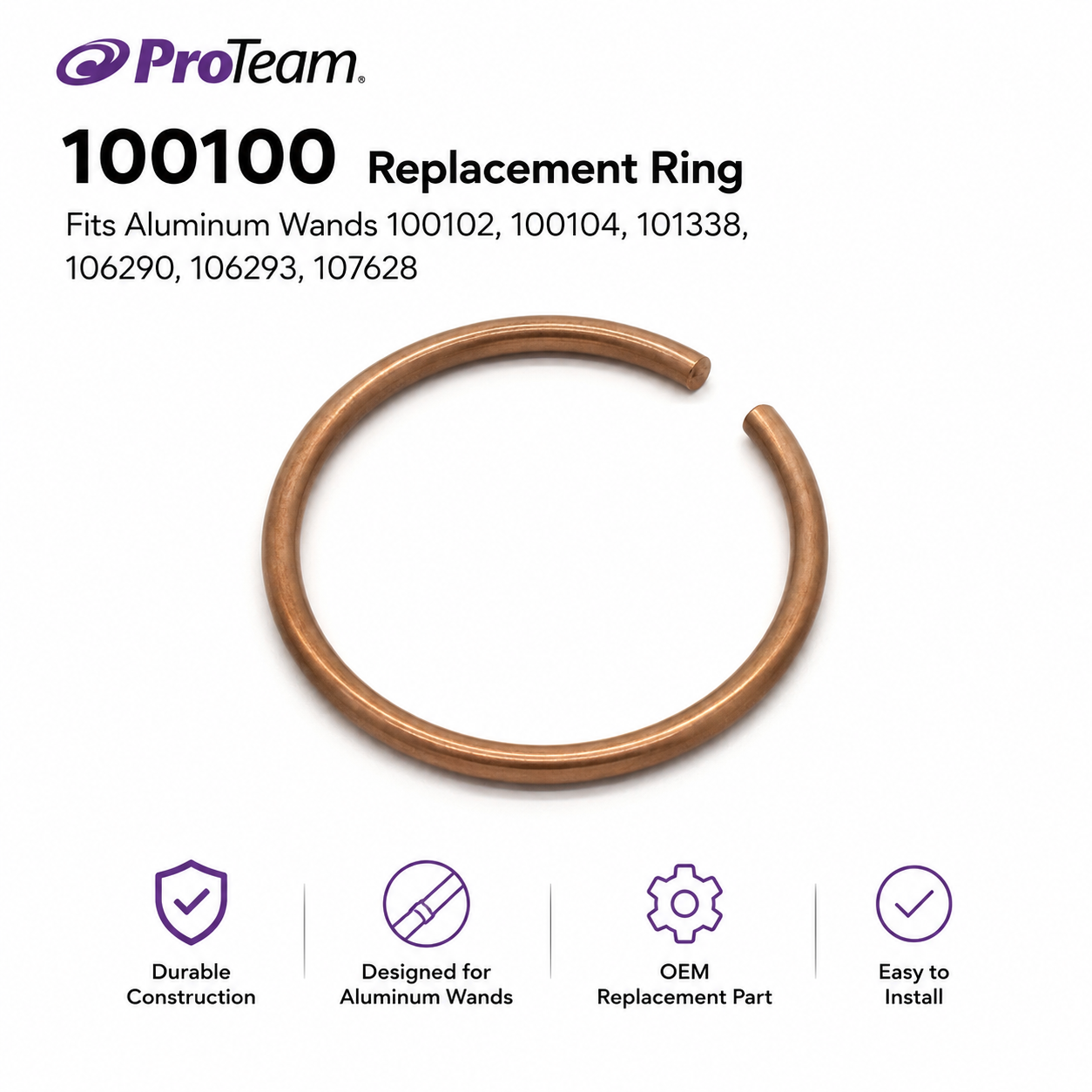 ProTeam 100100 Replacement Ring — Fits Aluminum Wands 100102, 100104, 101338, 106290, 106293, 107628