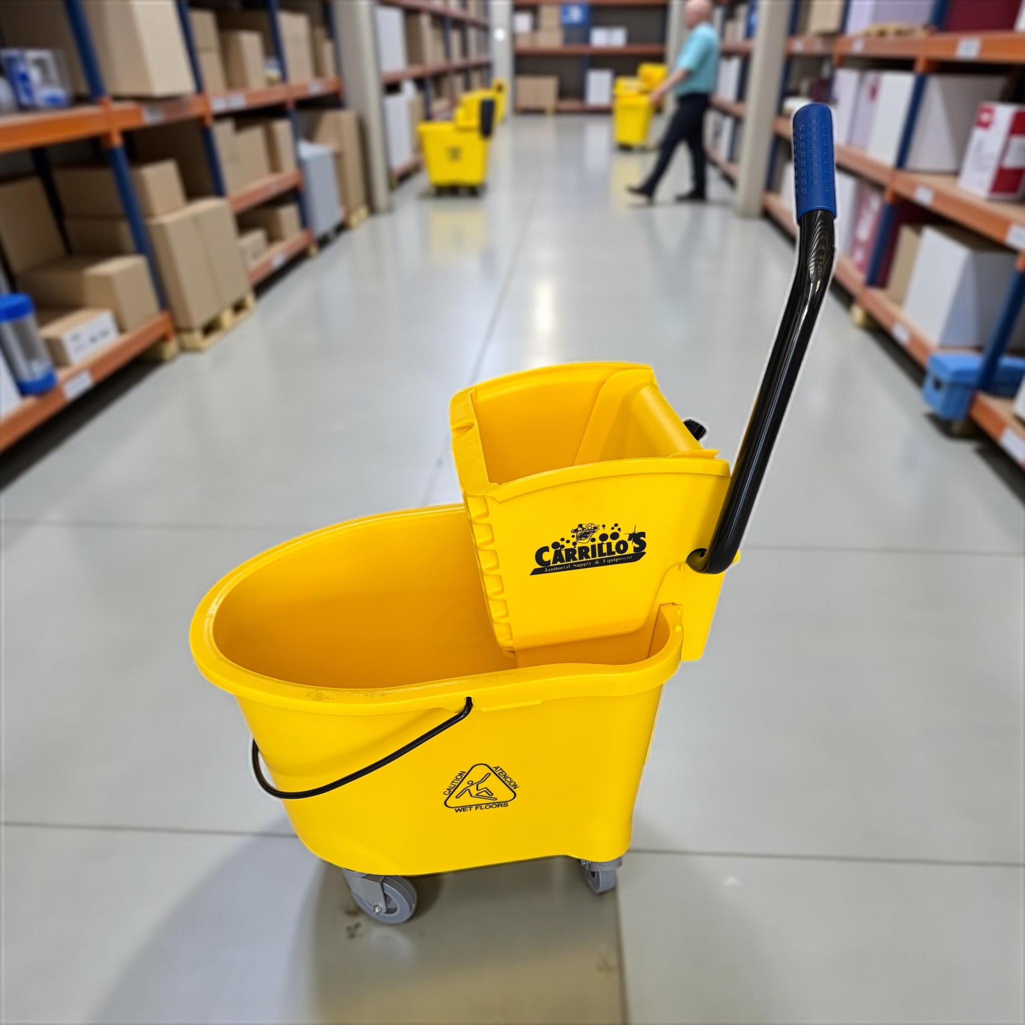 Carrillo’s 35QT Down Press Mop Bucket – 2-Piece Combo
