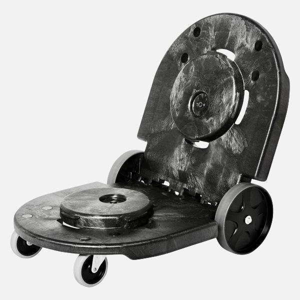 Rubbermaid FG264600BLA BRUTE Black Tandem Dolly for FG262000, FG263200, FG264300, FG265500, FG352600, FG353600 Containers
