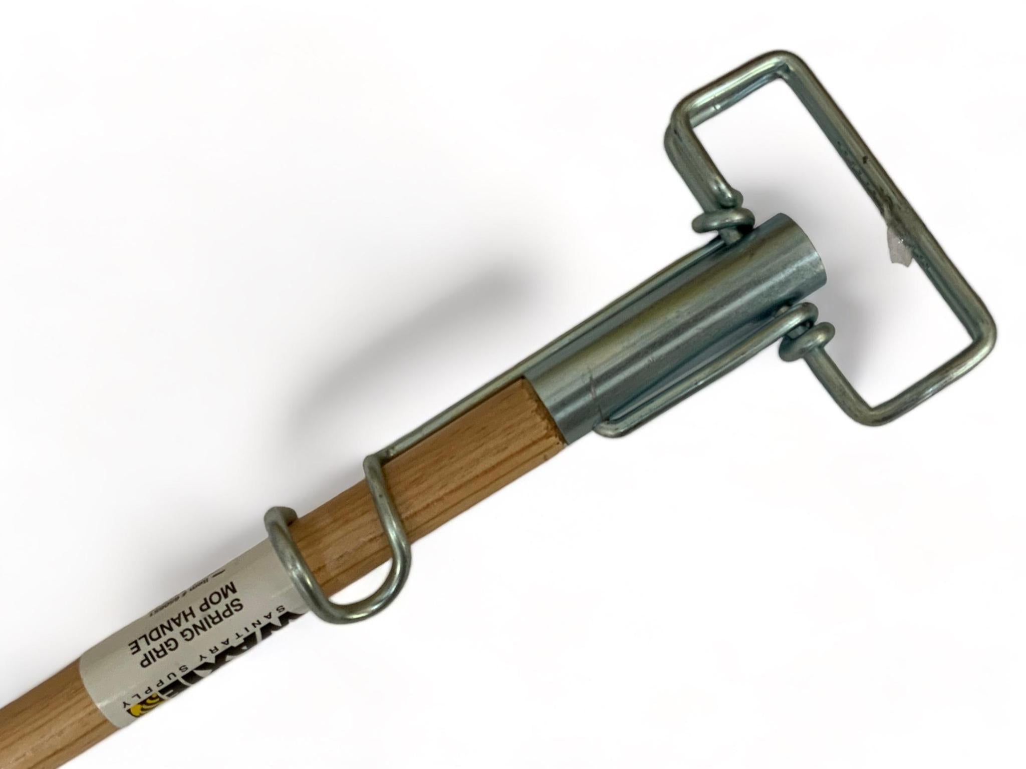 60"  Wooden Mop Handle with Wire Clamp