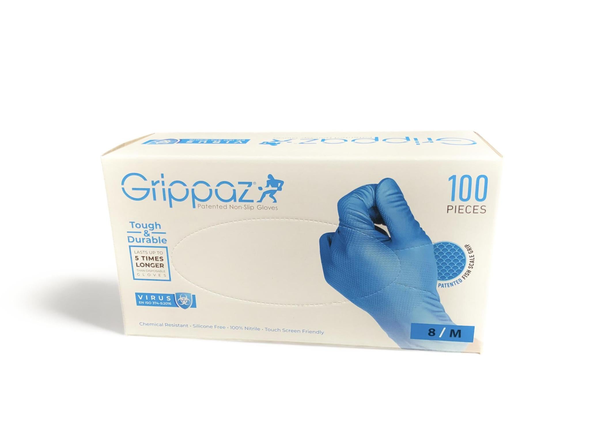 GRIPPAZ BLUE MD NITRIL GLOVE 8ML