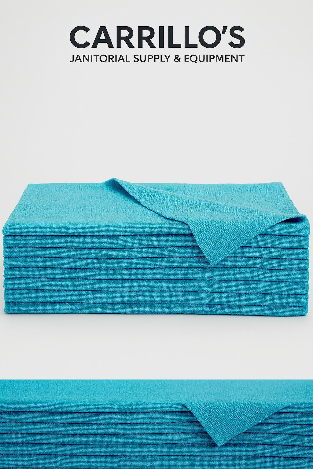 Edgeless Microfiber Basic Towel Medium Aqua 12pcs/pc