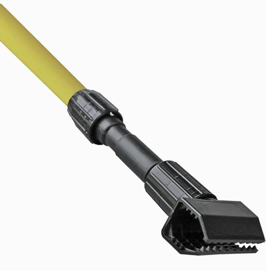 YELLOW  1" X 60"  PLASTIC GRIPPER STYLE WET MOP HANDLE - FIBERGLASS HANDLE