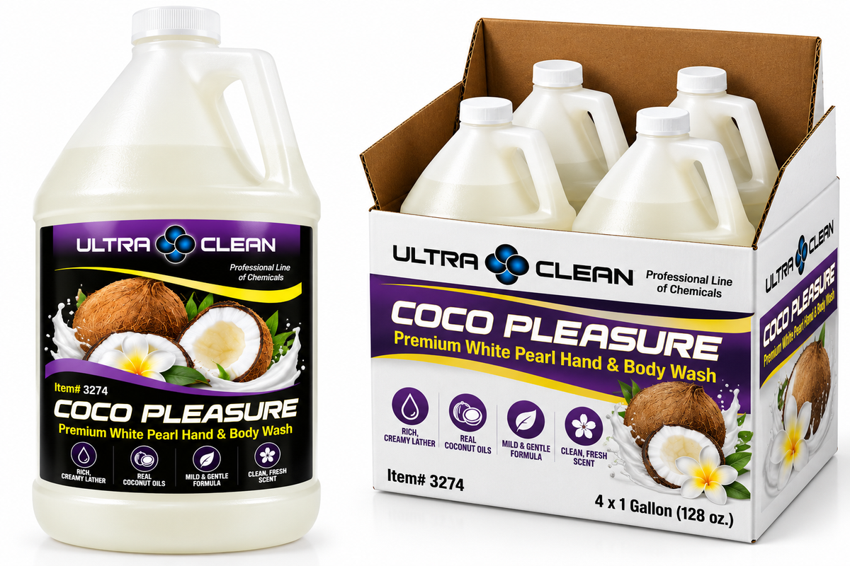COCO PLEASURE Premium Coconut Hand & Body Wash – 1 Gallon / 4 Gallon Case