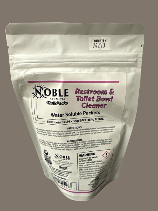 Noble Chemical QuikPacks 3.5 Gram Restroom and Toilet Bowl Cleaner Packets 4BAGS/CASE