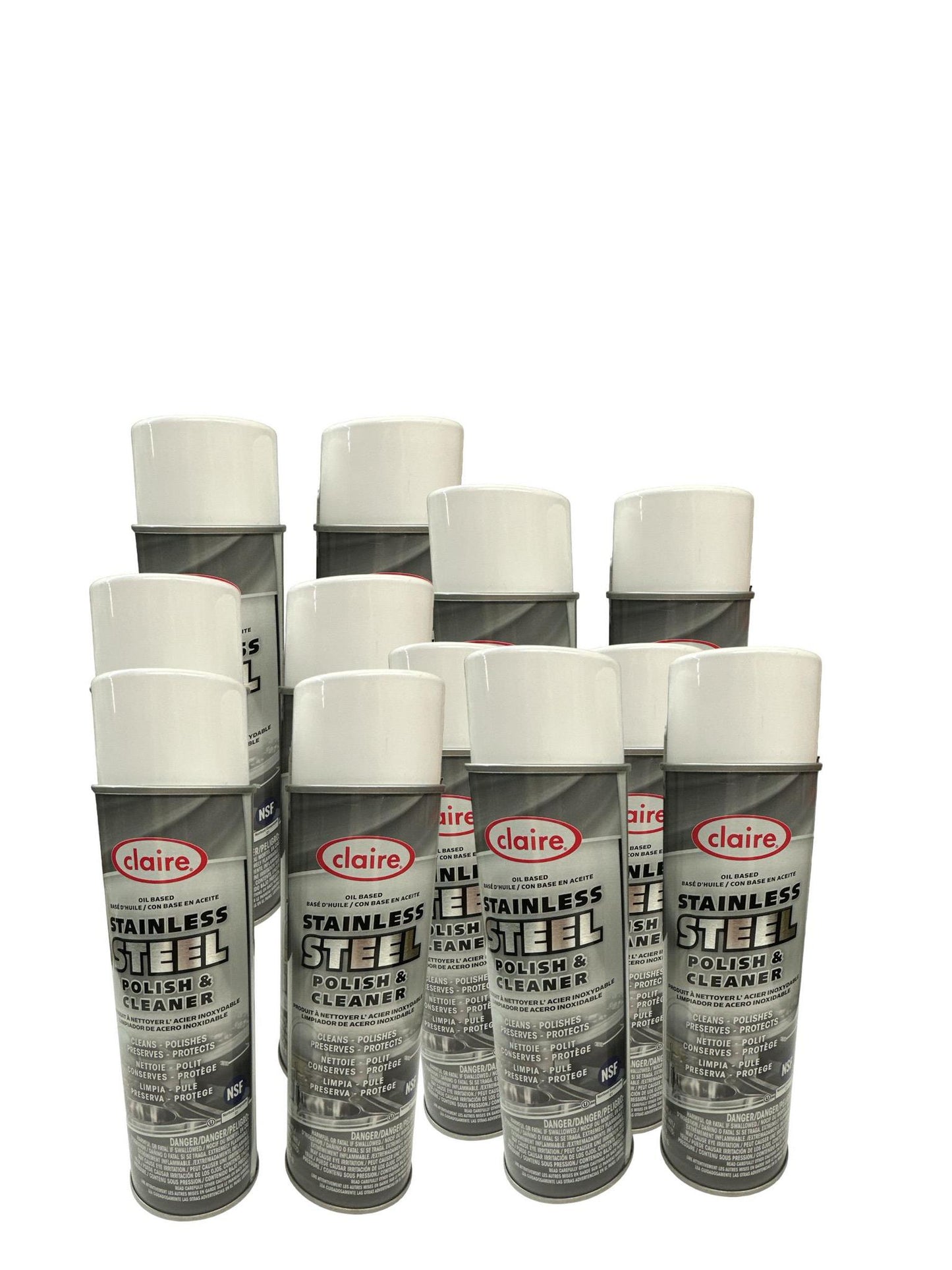 CL841  Claire  Aerosol Stainless Steel Polish &  Cleaner Oil Base  12/20oz