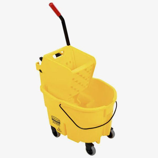 Rubbermaid FG748000YEL WaveBrake® 26 Qt. Yellow Mop Bucket with Side Press Wringer