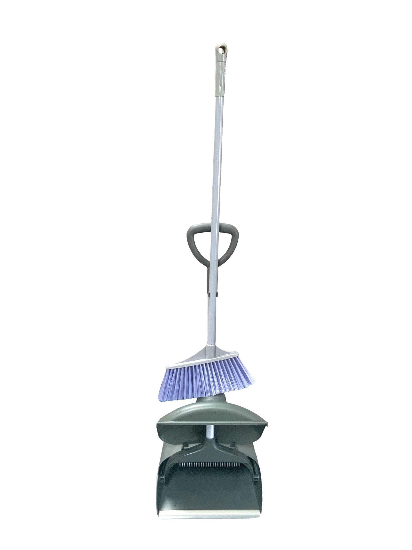 DUSTPAN WITH BROOM, GRAY, 24" HEIGHT