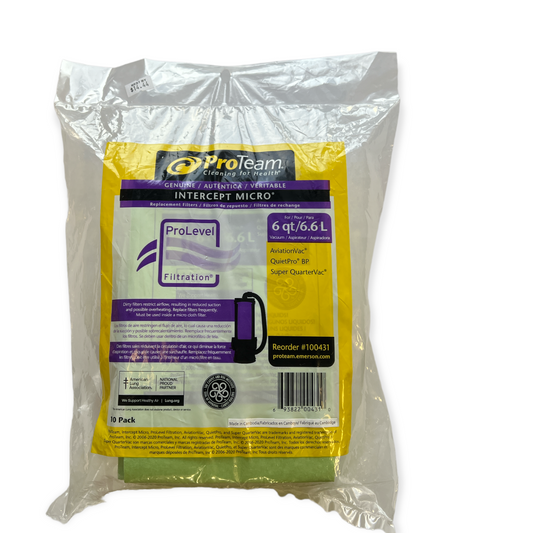 PROTEAM 107314 VACUUM BAG FOR 6 QT. BACKPACK VACUUM 10/PACK