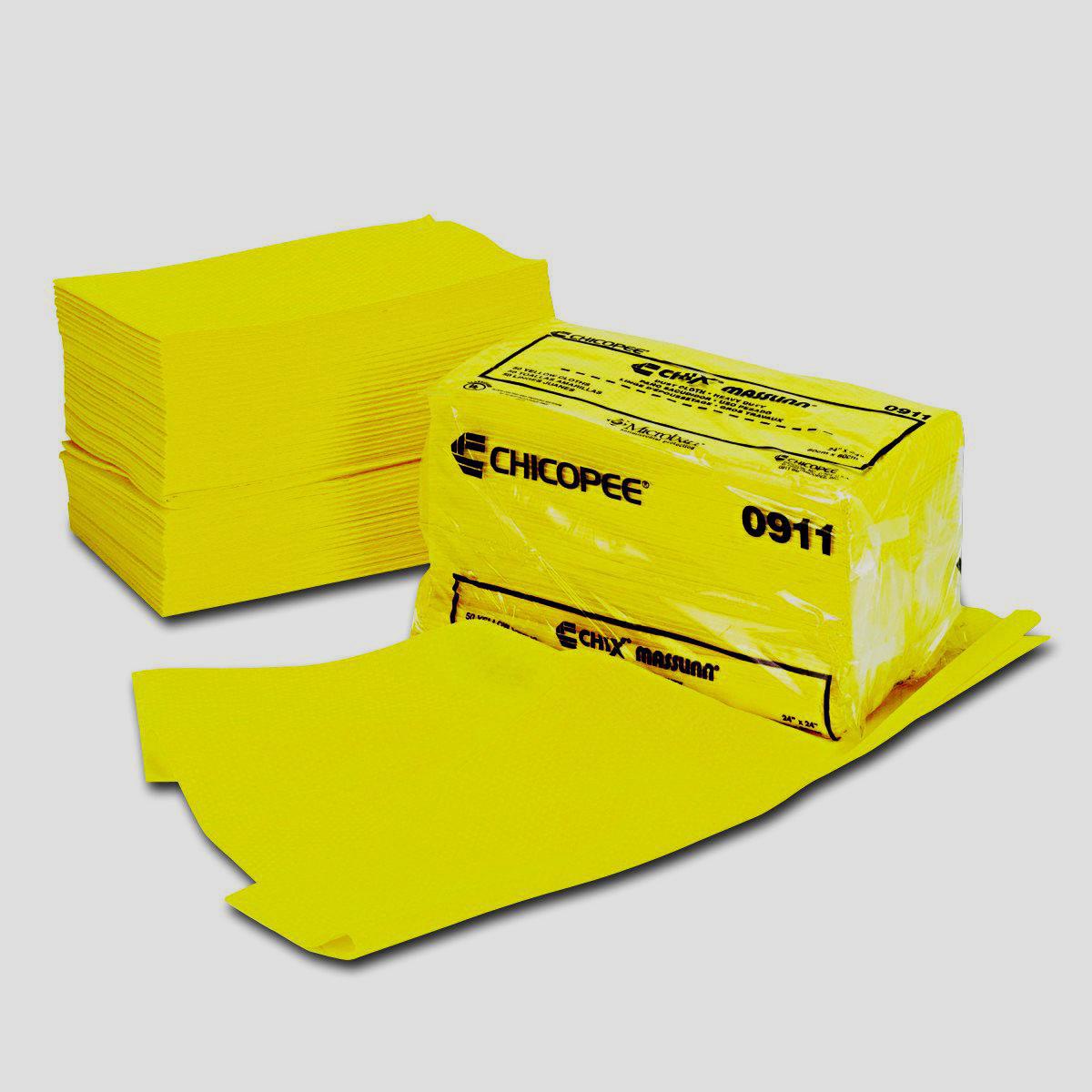Chicopee 0911 Masslinn 24" x 24" Yellow Heavy-Duty Dusting Cloth - 100/Case