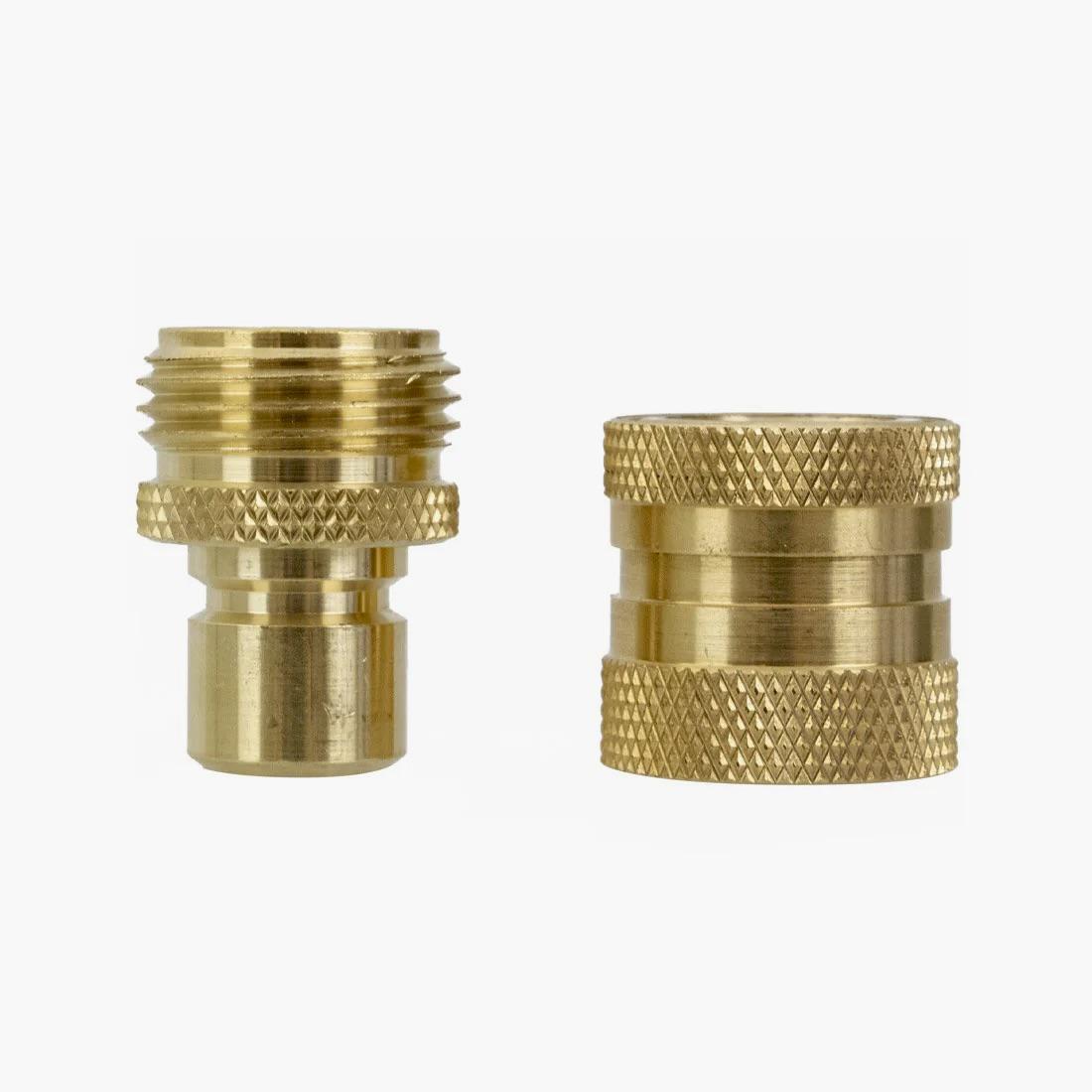 PWP GARDEN HOSE QUICK CONNECT MALE AND FEMALE SET - BRASS