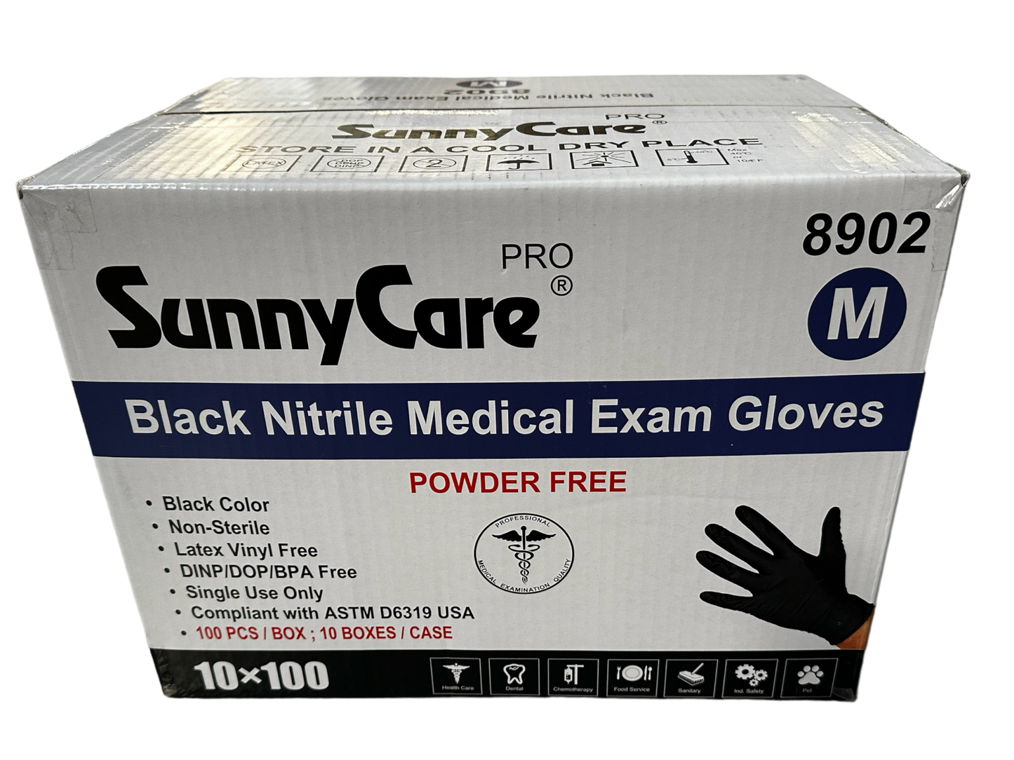 BLACK NITRILE MEDICAL EXAM GLOVE POWDER FREE