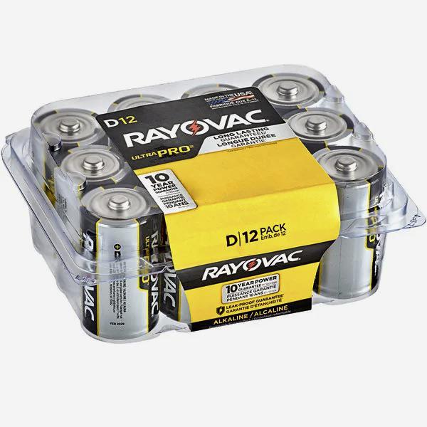 Rayovac ALD-12PPJ Ultra Pro Industrial D Alkaline Batteries - 12/Pack