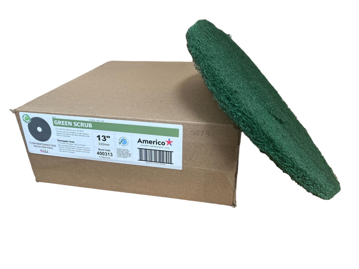 13" GREEN DEEP SCRUBBING FLOOR PADS