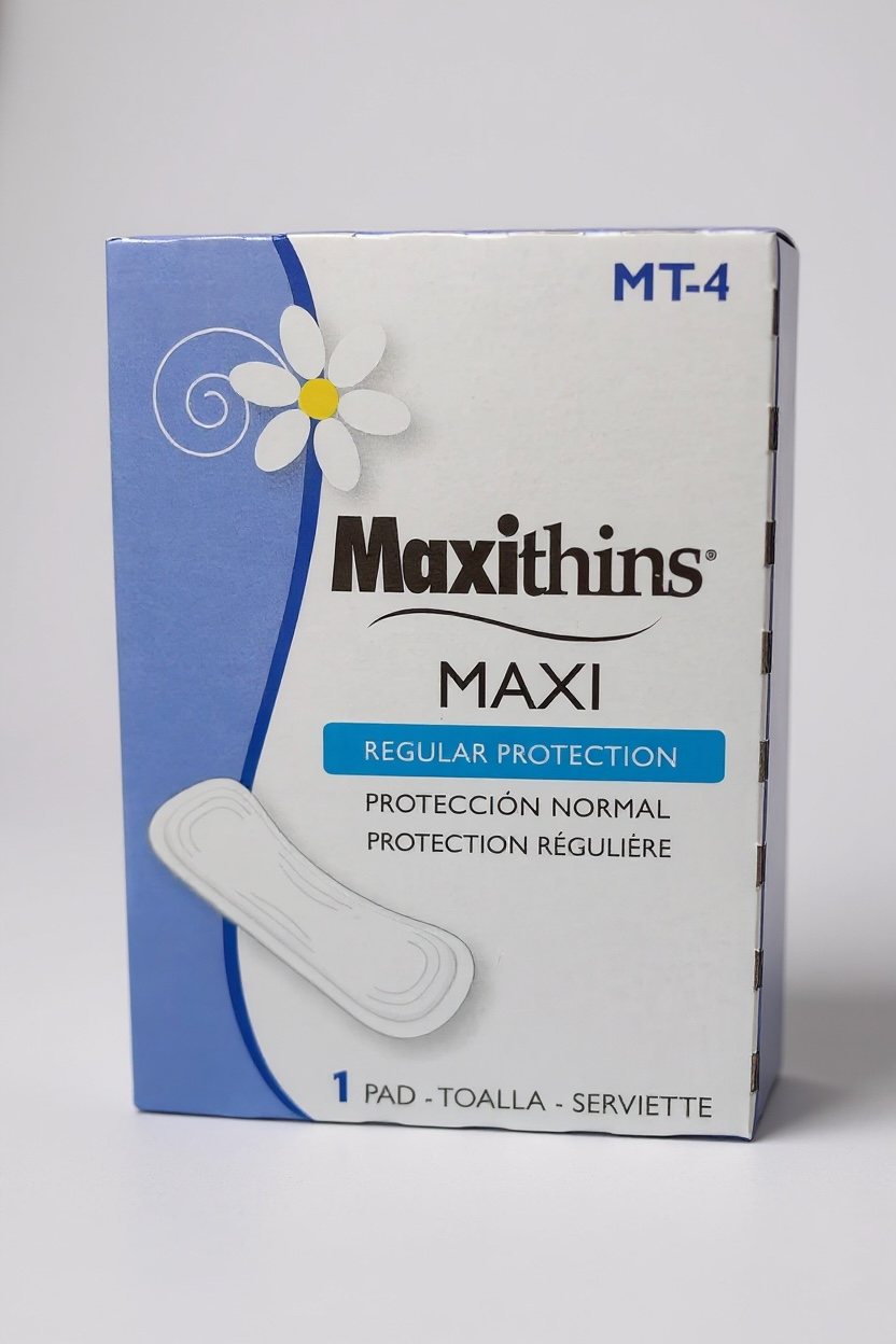Hospeco Maxithins Maxi #4 Menstrual Pad for Feminine Hygiene Dispensers - Regular - 100/Case