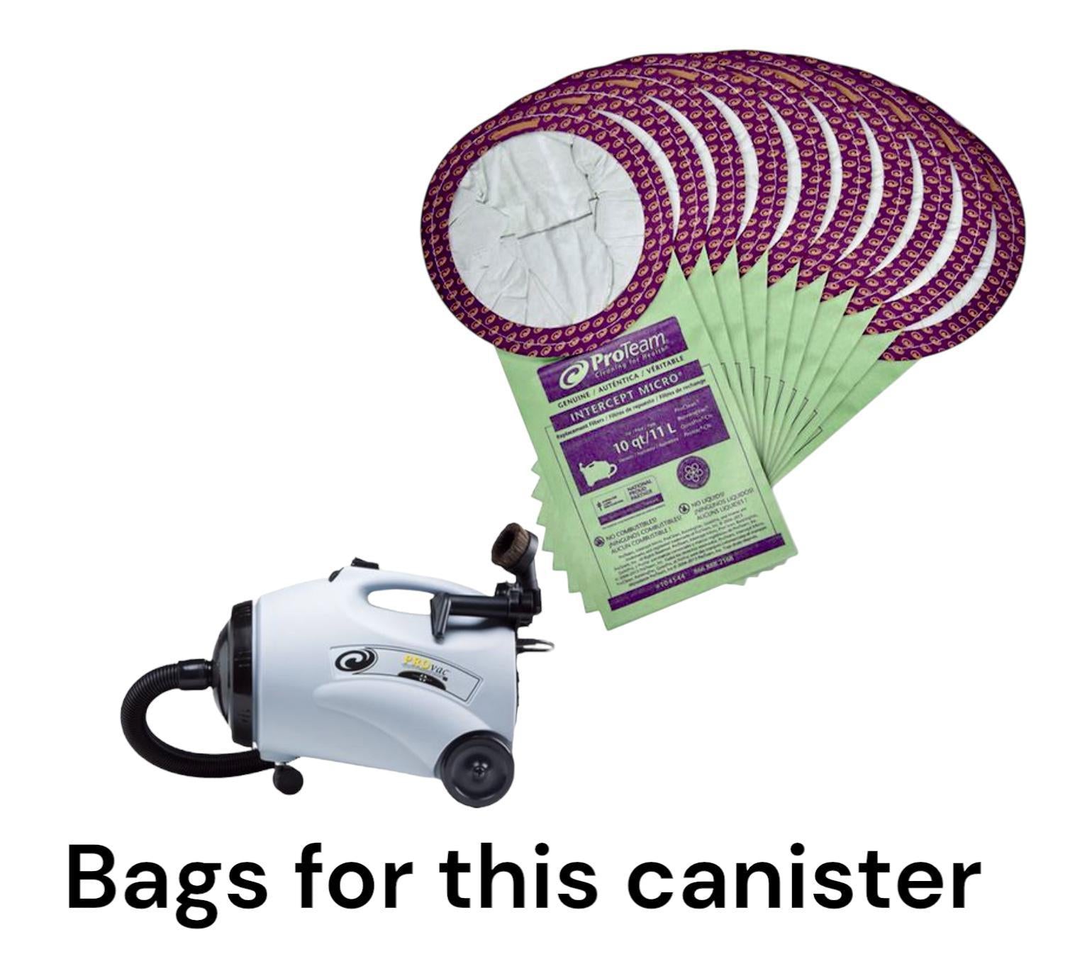 Intercept Micro Filter Bags for Select 10qt ProTeam Canister 10pk