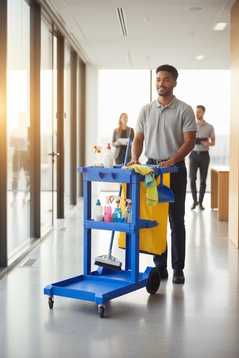 Janitor Cart Blue