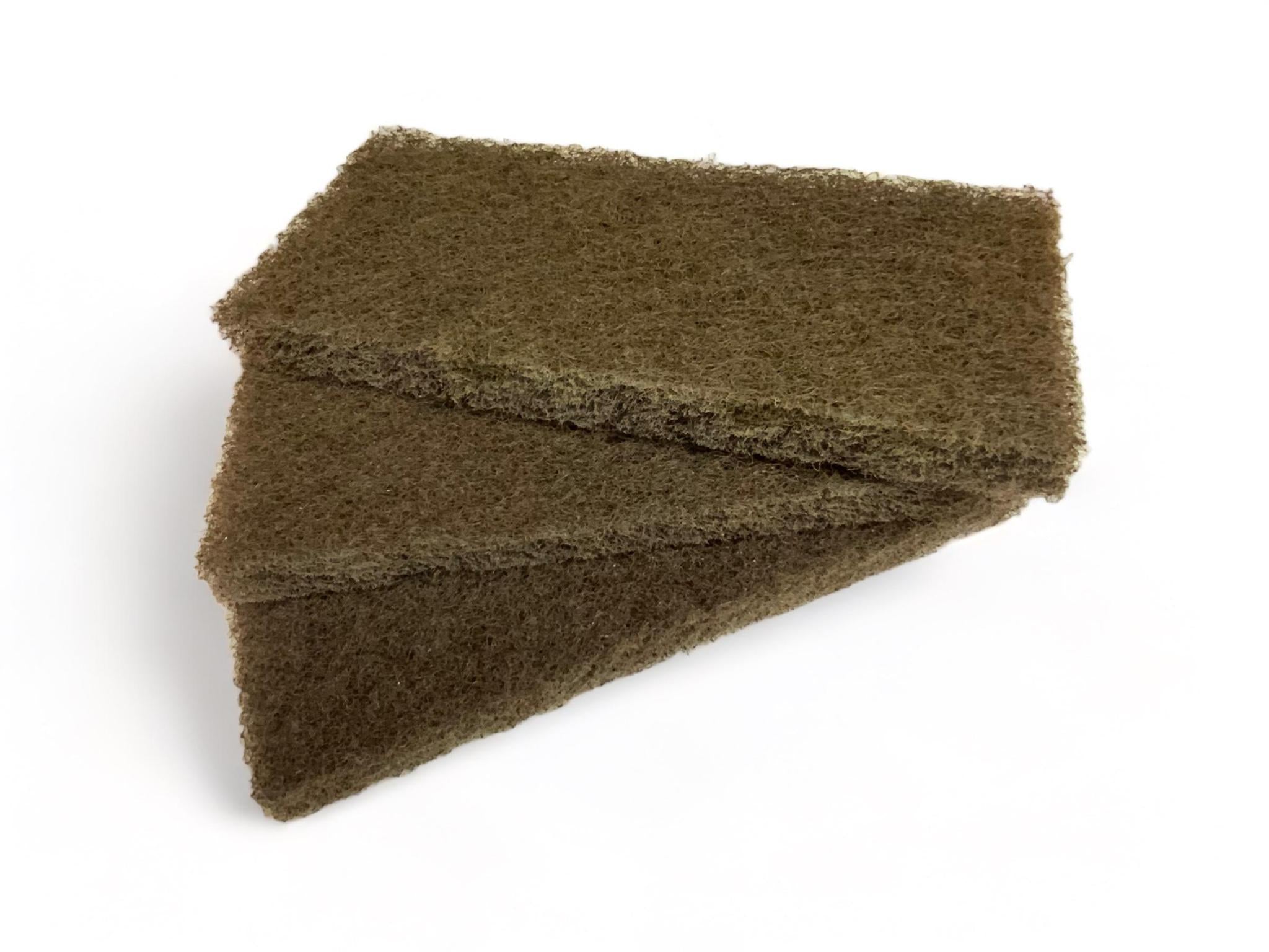 3M Doodlebug 8541 10" x 4 5/8" Brown Heavy-Duty Scrub 'n Strip Pad - 10/Case