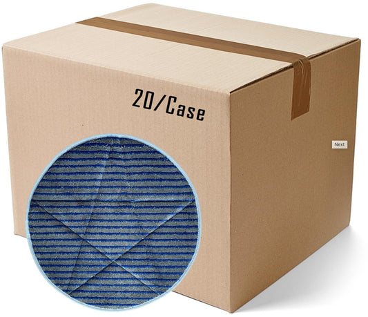 BULK CASE (20/Cs) - 21" GRAY Microfiber CARPET BONNET w/Scrub Strips & SINGLE
