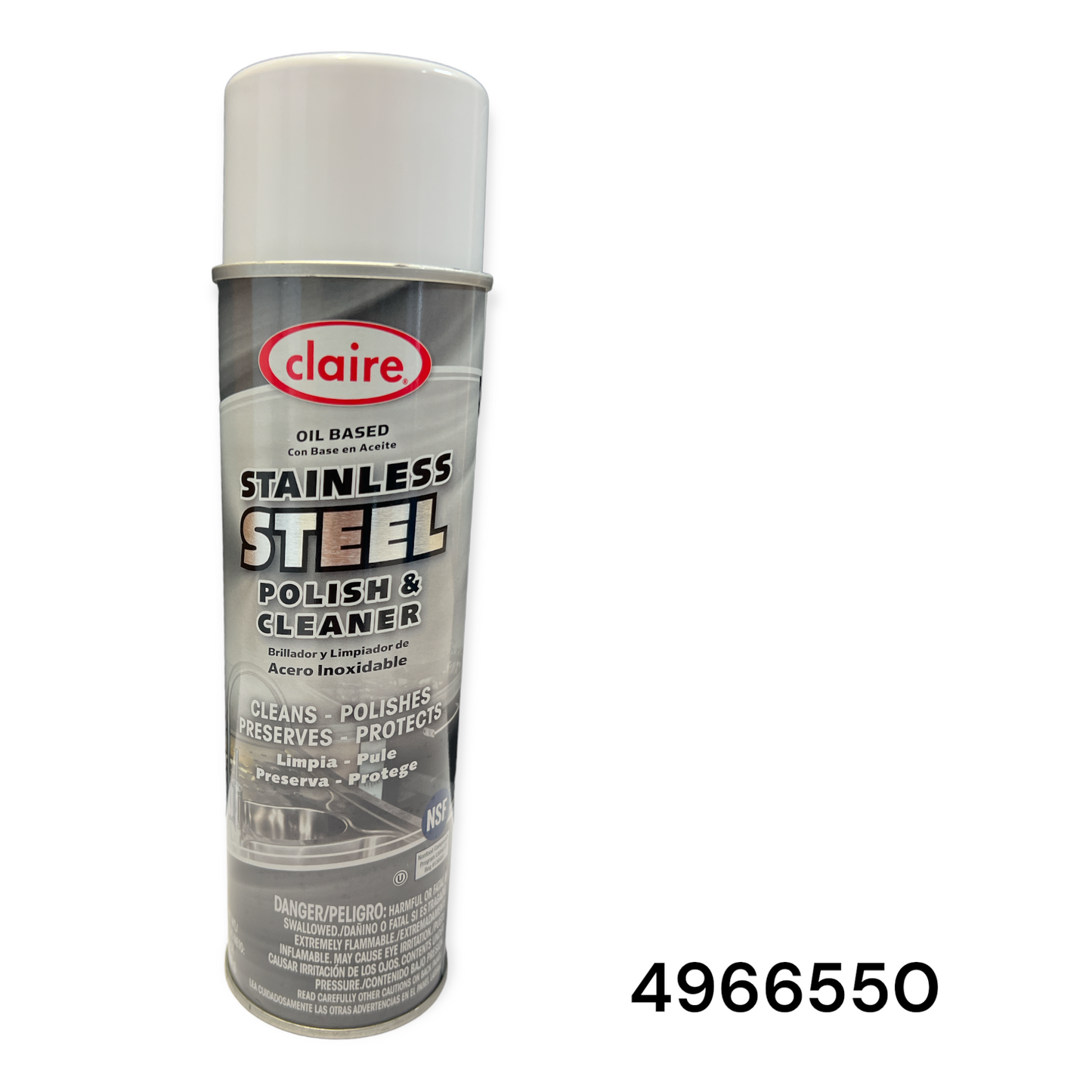 CL841  Claire  Aerosol Stainless Steel Polish &  Cleaner Oil Base  12/20oz