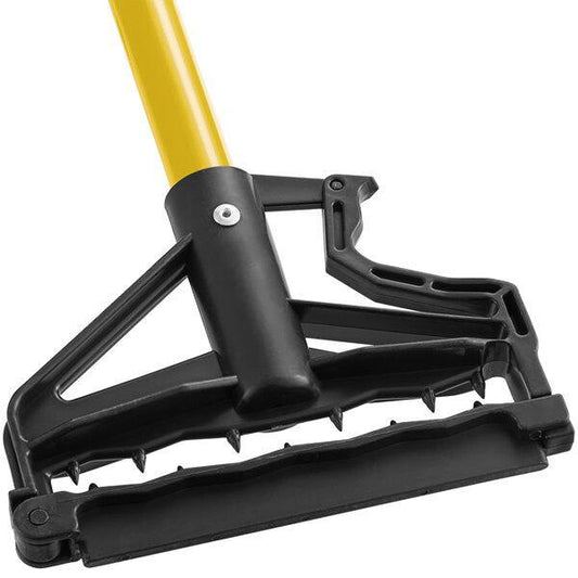 MOP HANDLE WITH BLACK PLASTIC HEAD BLACK-YELLOW