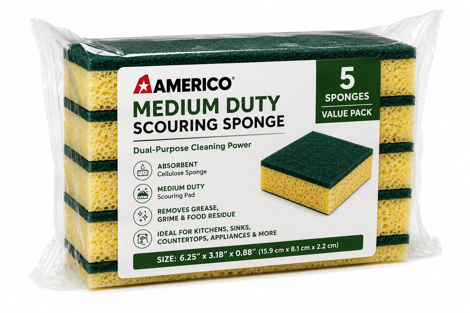 Americo Medium Duty Scouring Sponge