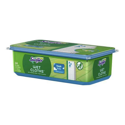 Swiffer® Sweeper 10037000351556 Disposable Wet Mopping Pads with Open Window Fresh Scent 24 Count - 6/Case & single box