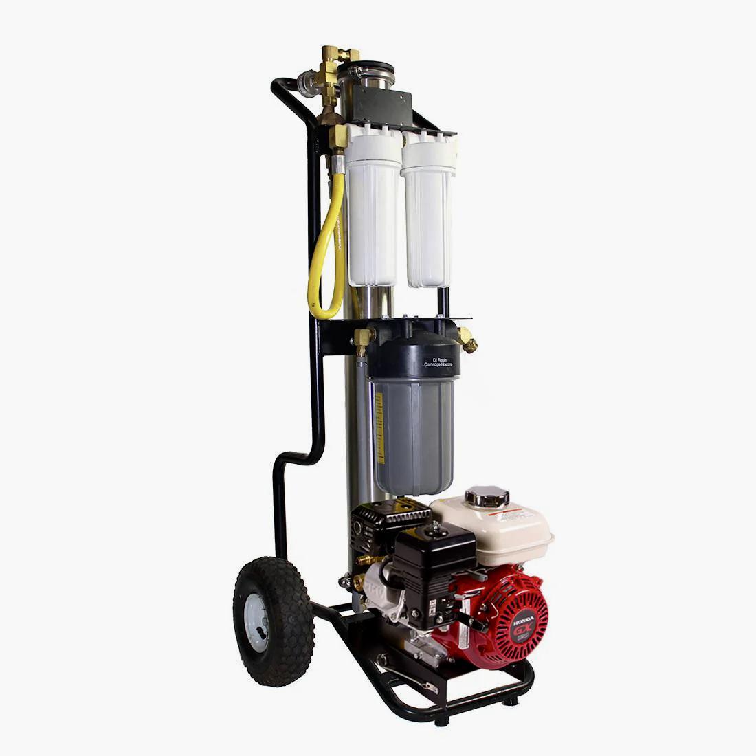 Hydro Cart With Gasoline Engine Hydro Pump Module, 100 ft hose, TDS meter, and filter set.