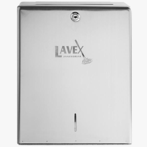 Lavex Janitorial Stainless Steel 400 C-Fold or 525 Multifold Surface-Mounted Paper Towel Dispenser