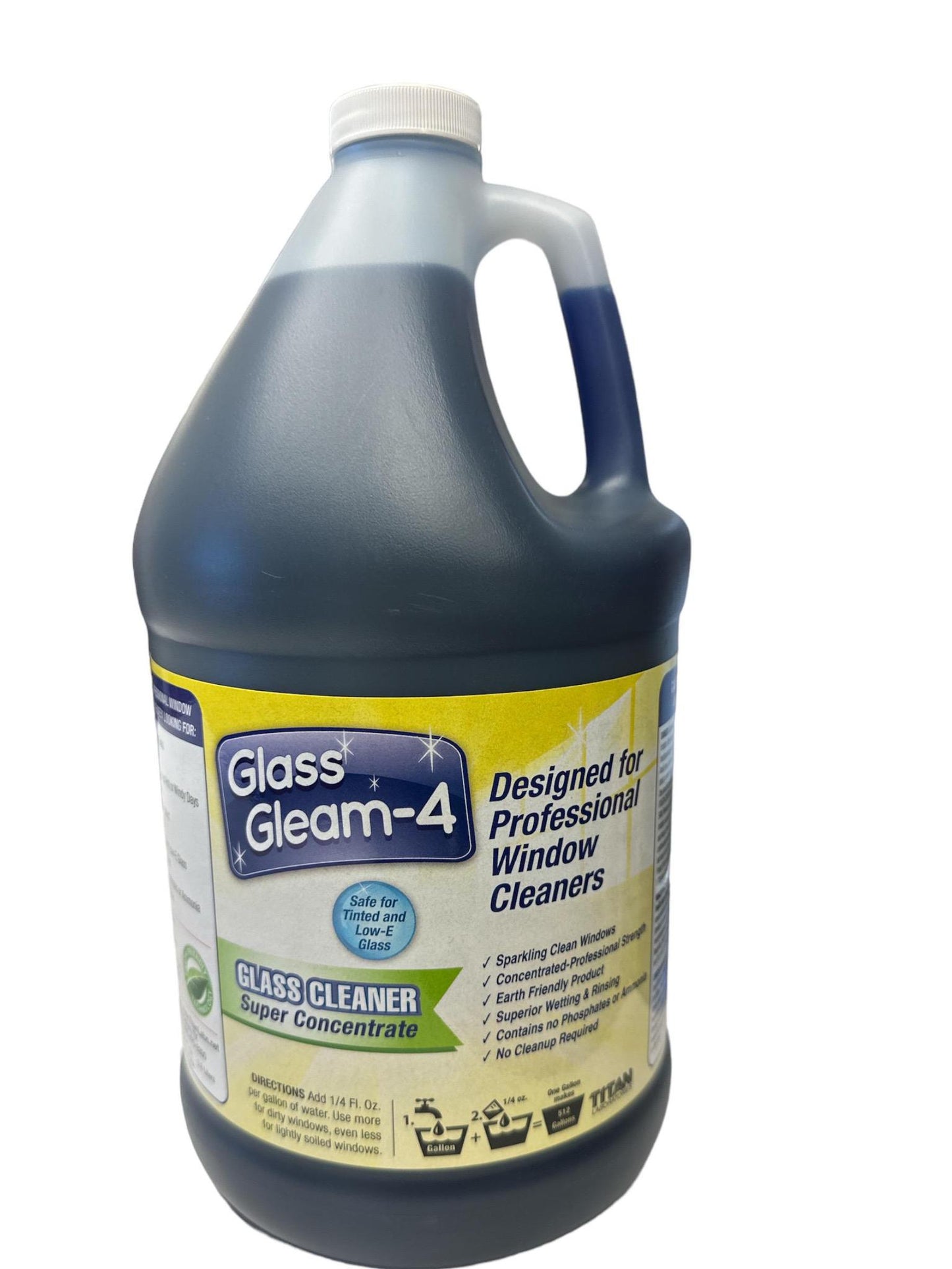 Glass Gleam 4 - Glass and Window Cleaner - Highly Concentrated - 1 Gallon Makes 512 gallons of RTU Product