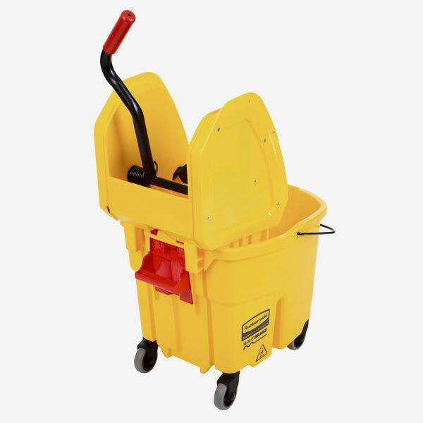 Rubbermaid FG757788YEL WaveBrake® 35 Qt. Yellow Mop Bucket with Down Press Wringer