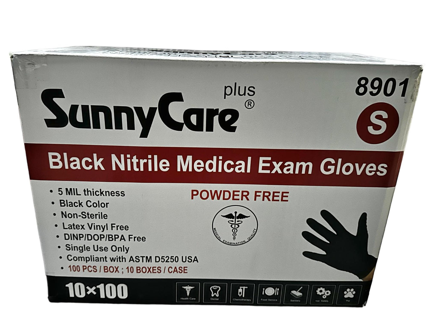 BLACK NITRILE MEDICAL EXAM GLOVE POWDER FREE