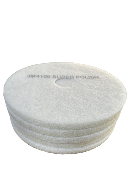 3M 17-IN WHITE SUPER POLISH PAD #4100